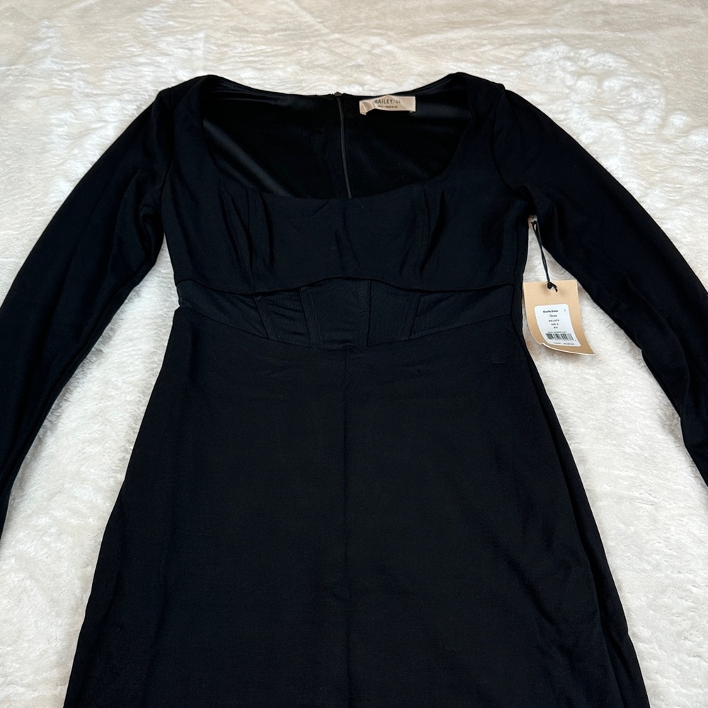 NWT Bailey 44 Gizella Dress Black Long Sleeve Bodycon Dress Size Small MSRP $218 - Picture 4 of 11